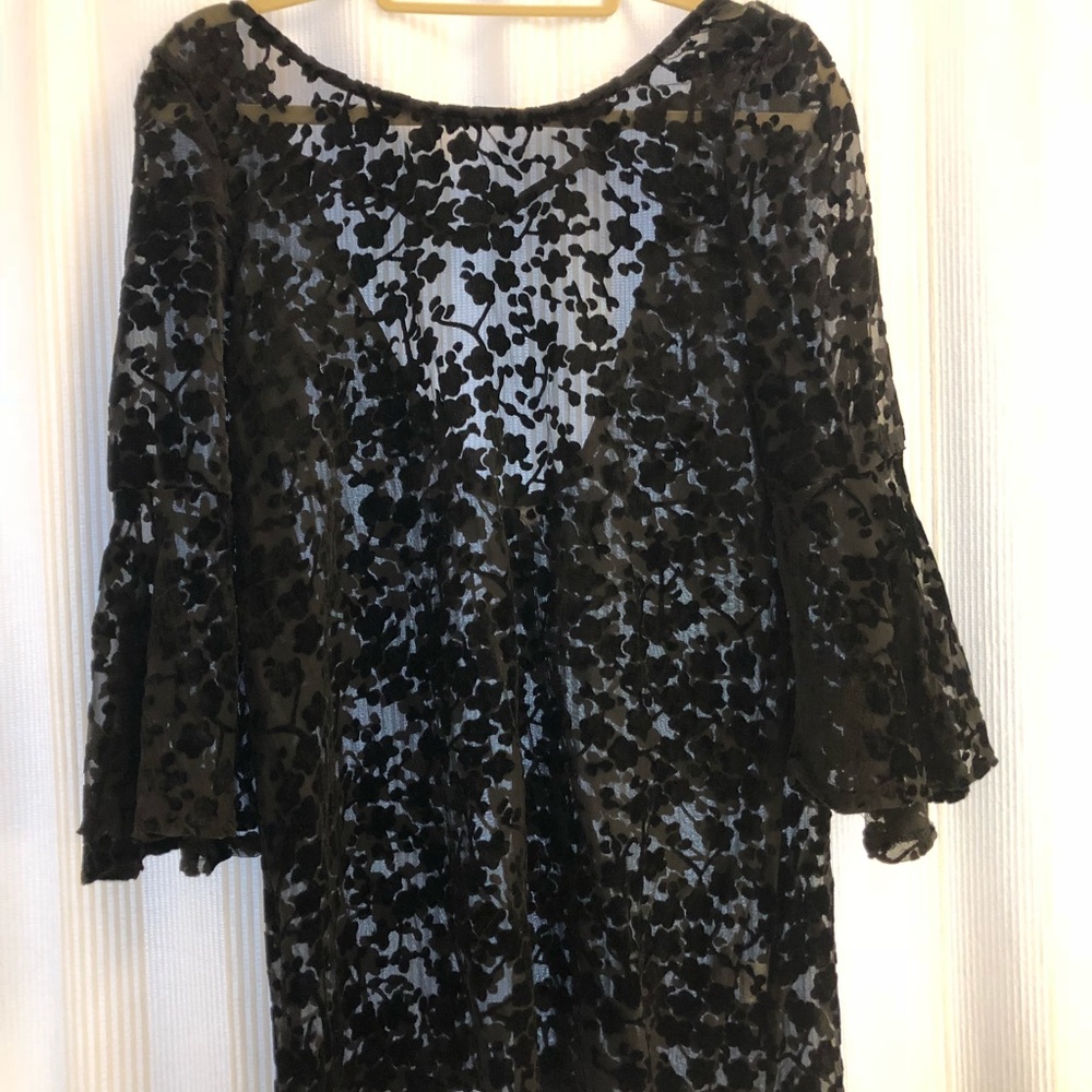 Free People x Gypsy Junkies Noir Velvet Tunic